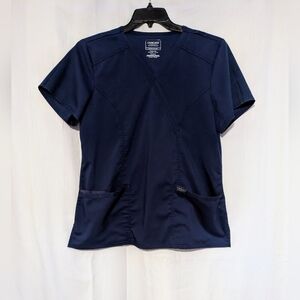 Cherokee Nursing Scrub Medical Uniform Women's Dark Blue Short Sleeve Top Medium